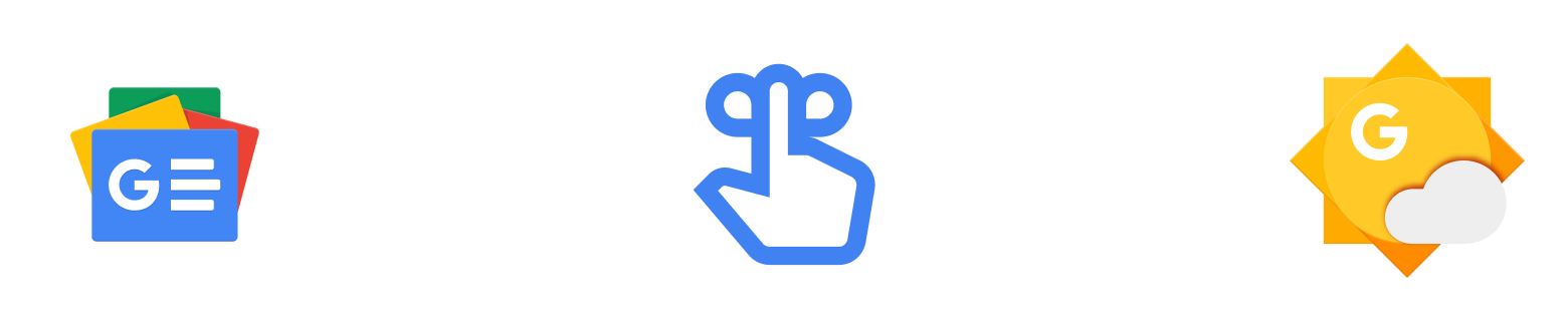 Icons and titles for 3 Assistant actions