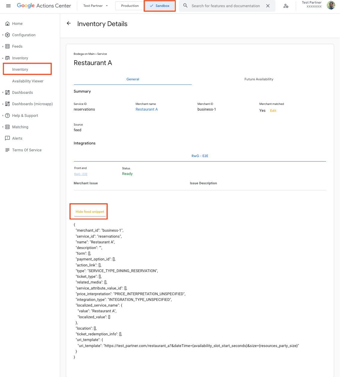 Figure 1: Exemple de recherche d&#39;une URL dans le centre d&#39;action