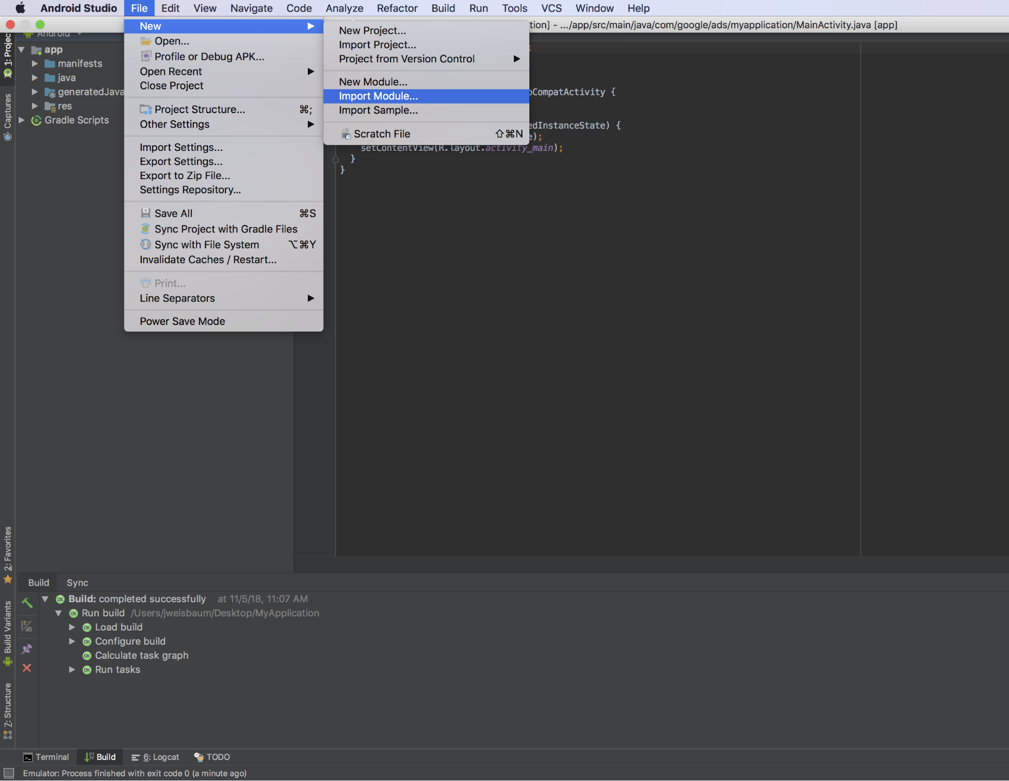 Importer un modèle natif