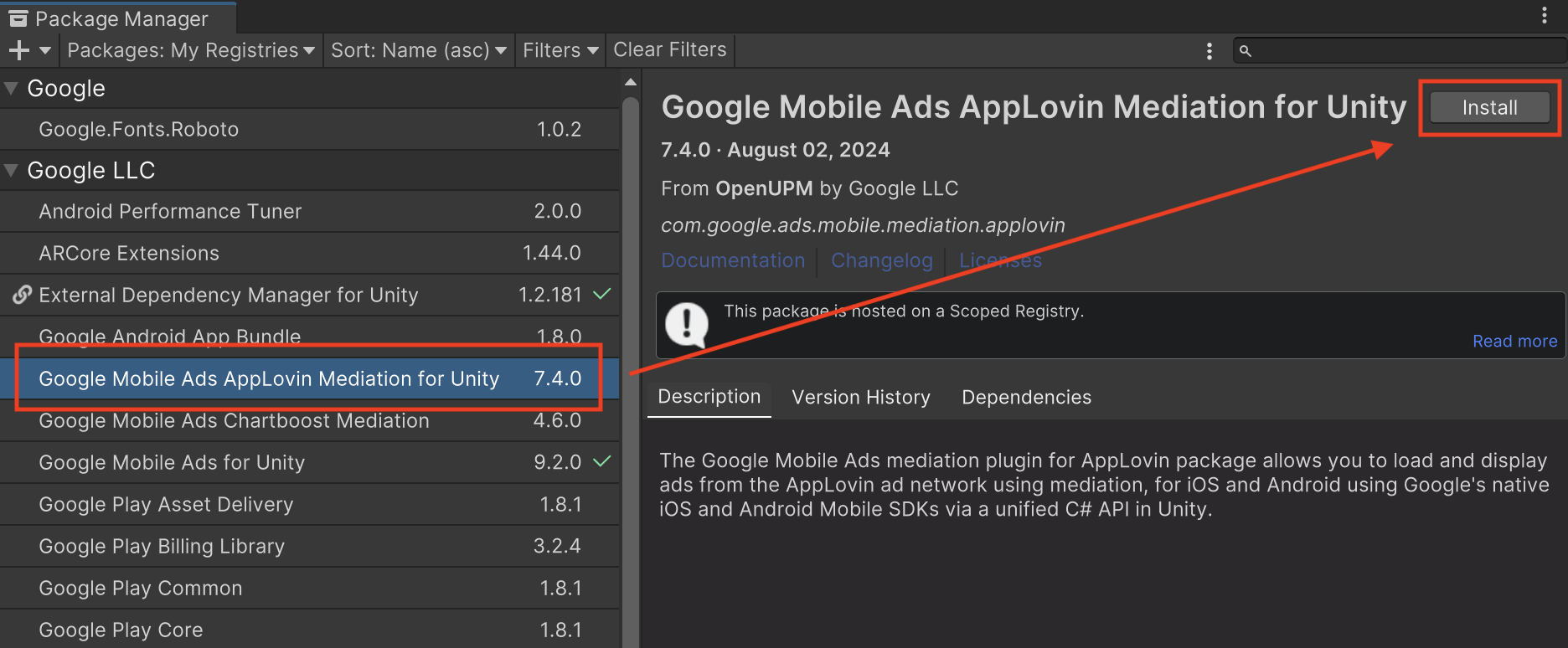 Cómo instalar el paquete desde OpenUPM