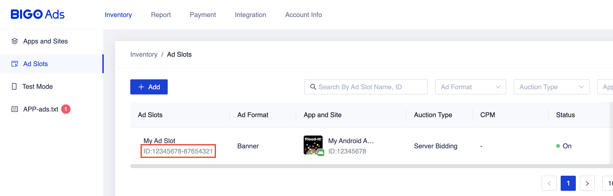 广告位 ID