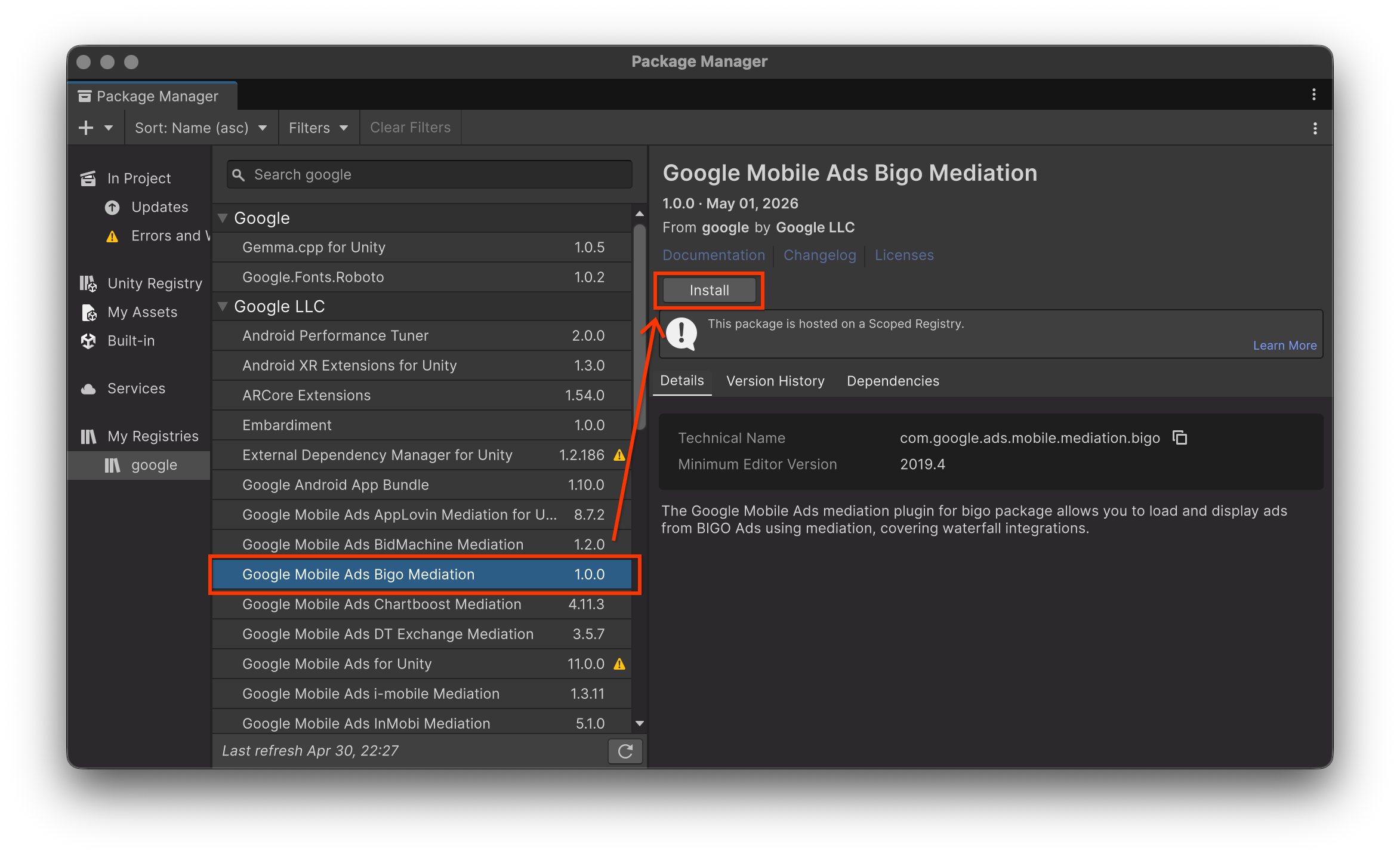 从 OpenUPM 安装