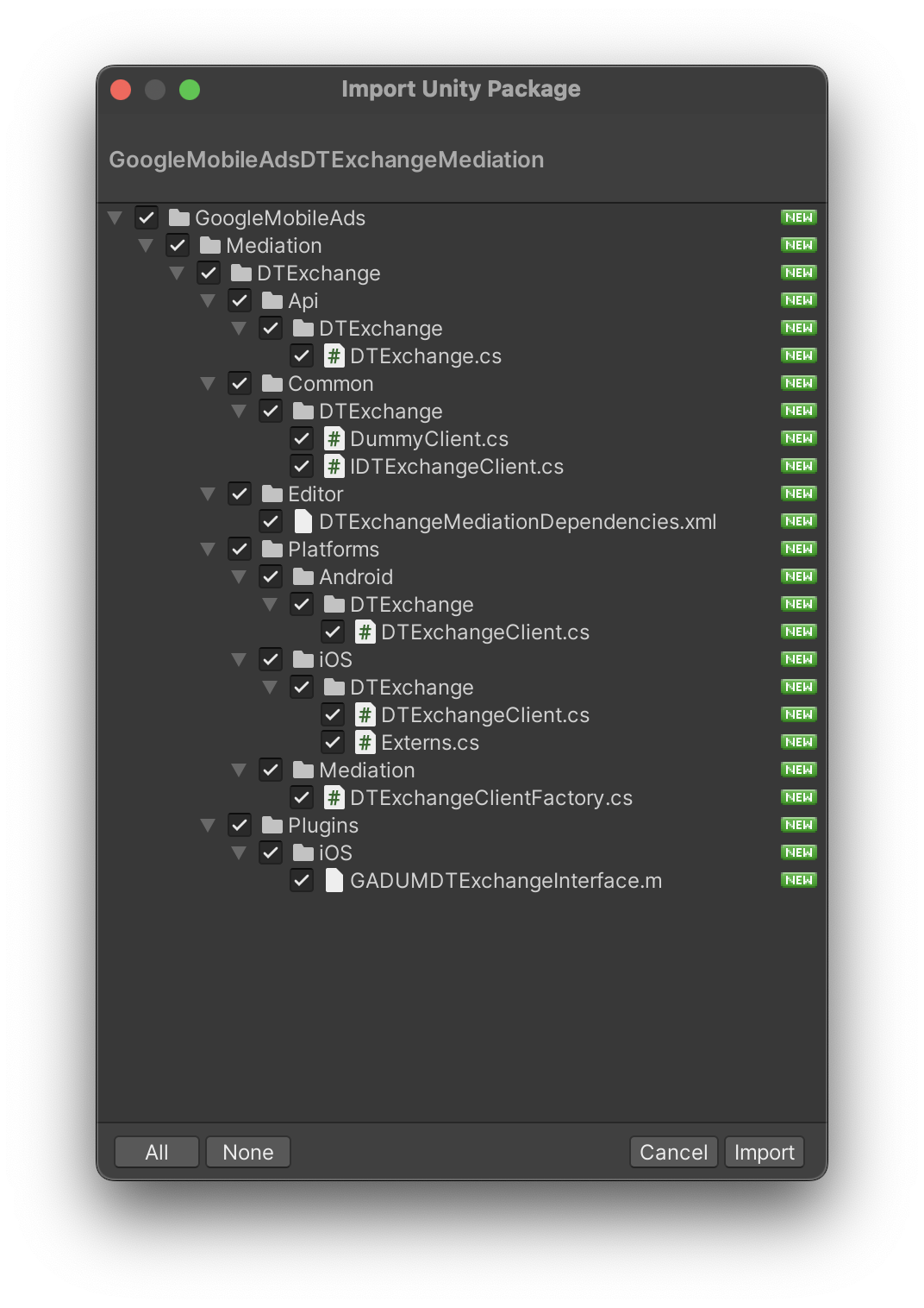 Unity'den içe aktarma