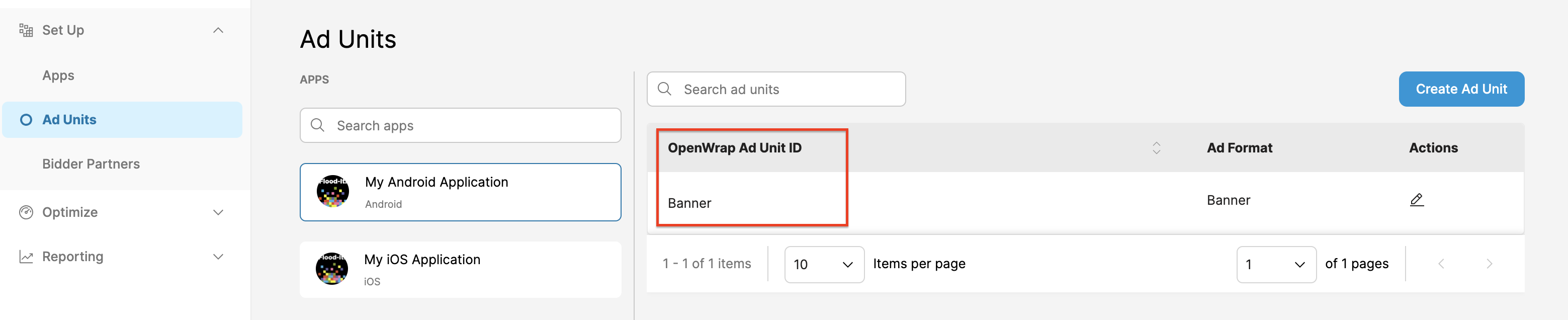 Uygulama reklam birimi kimliği