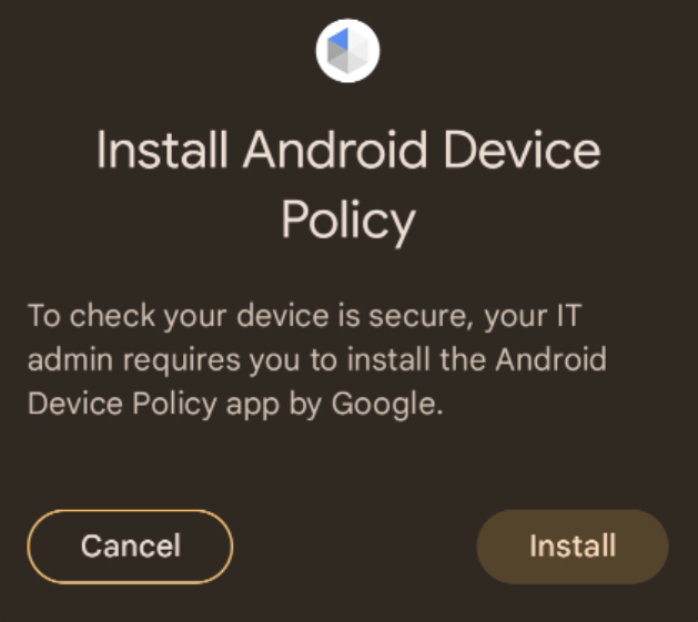 Установка политики устройств Android