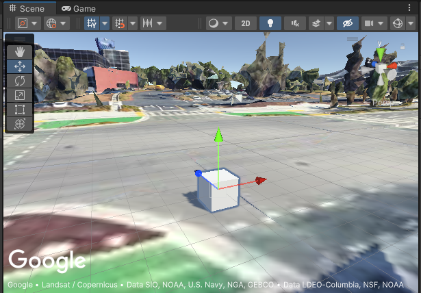 A Geospatial Creator Anchor with a Cube primitive