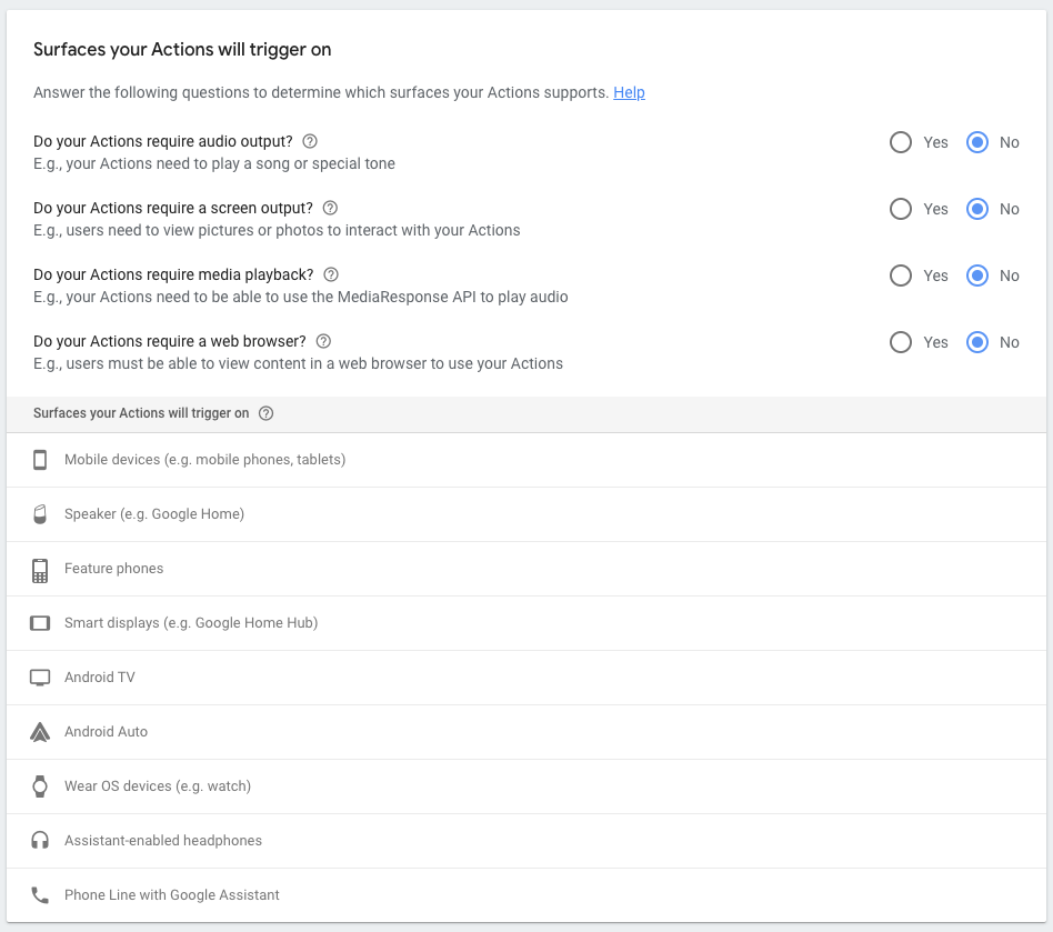 Capture d'écran des options de capacité de la surface