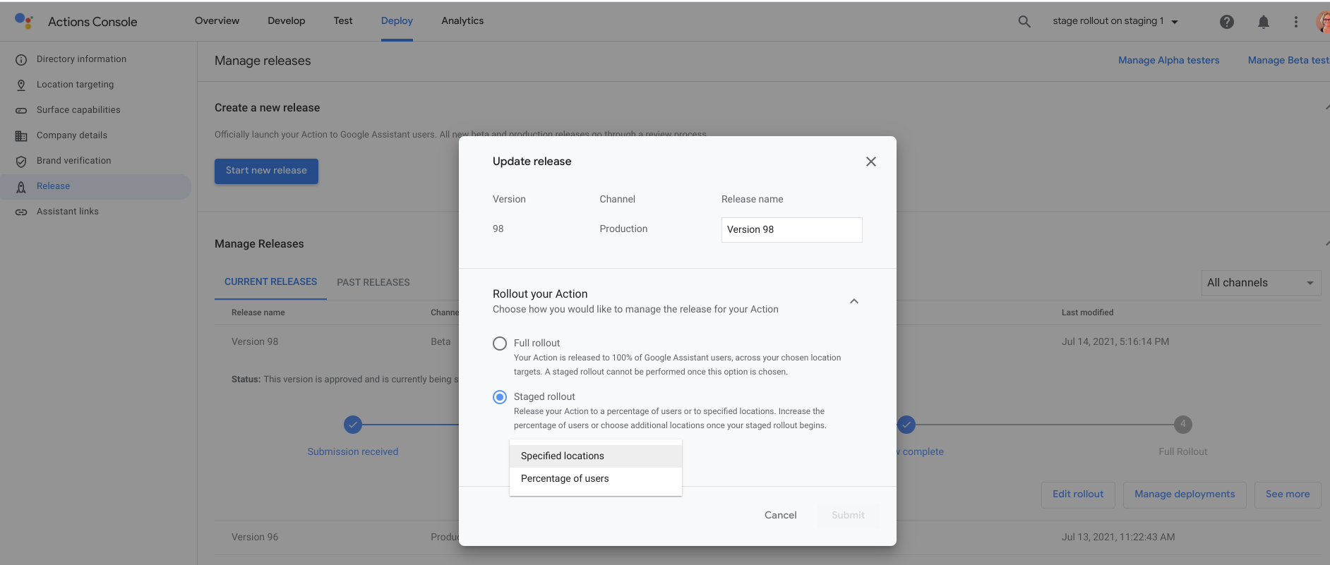 تصویر صفحه انتخاب عرضه مرحلهای