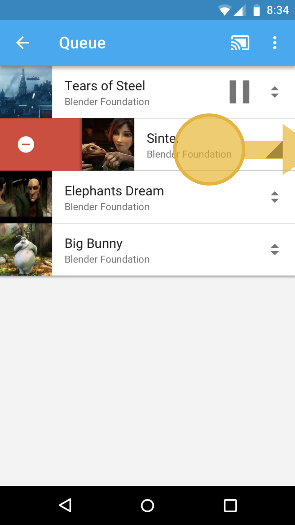 Suppression de la file d&#39;attente de l&#39;expéditeur pour la lecture automatique