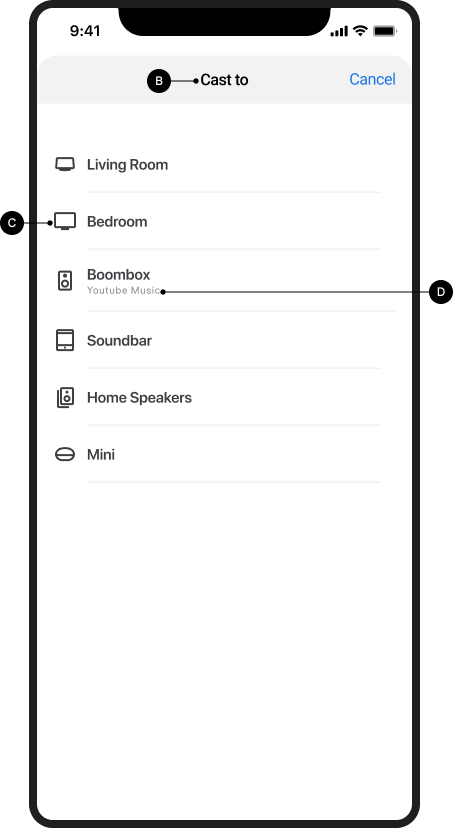 未连接到 Chromecast 的投屏对话框图片