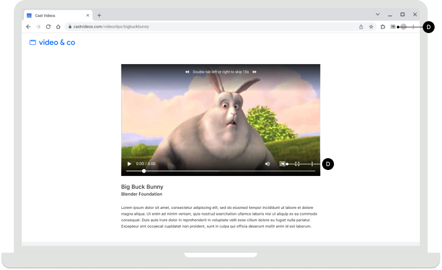 发送方，已连接到 Chromecast