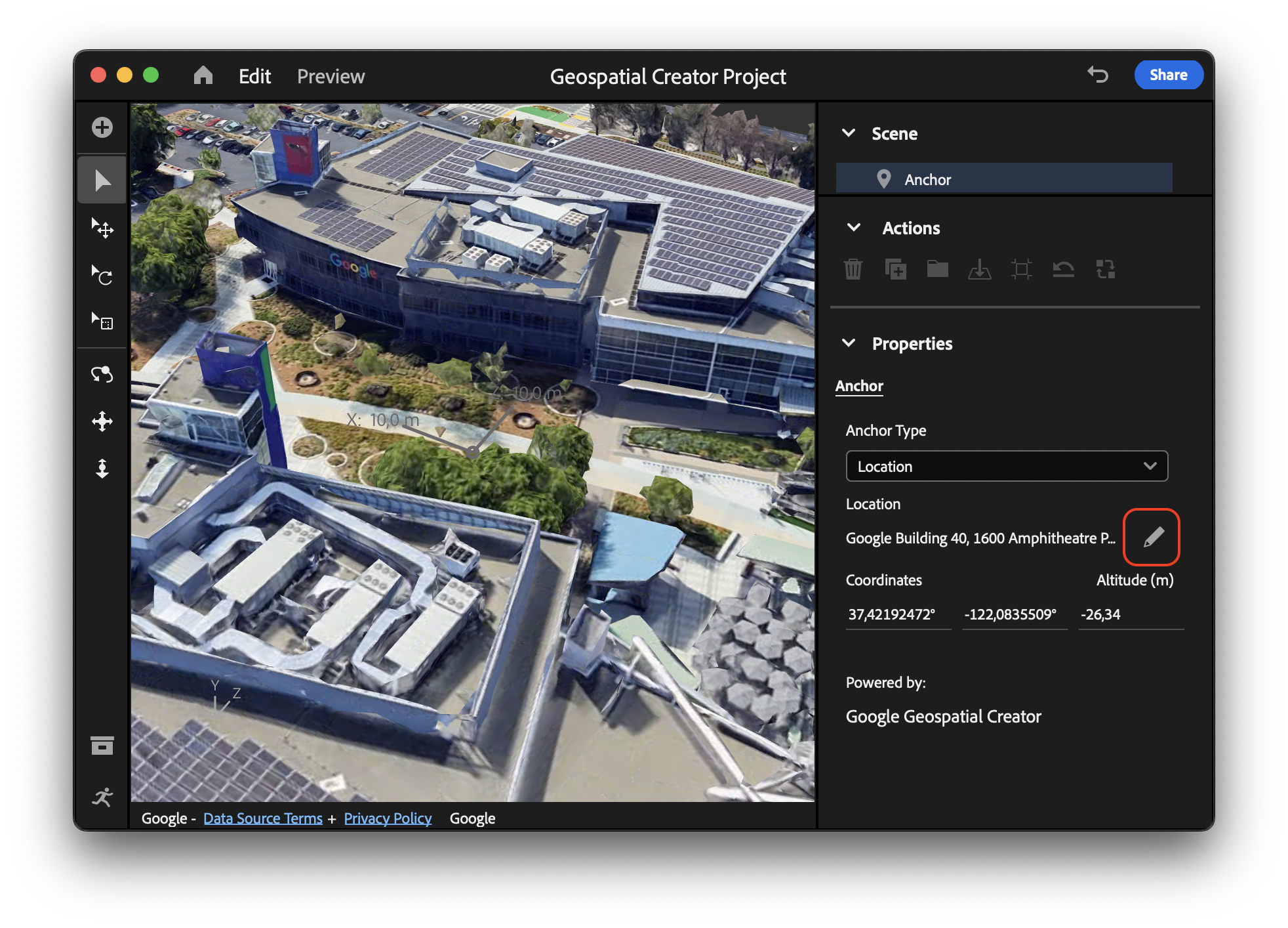 Chỉnh sửa vị trí cố định