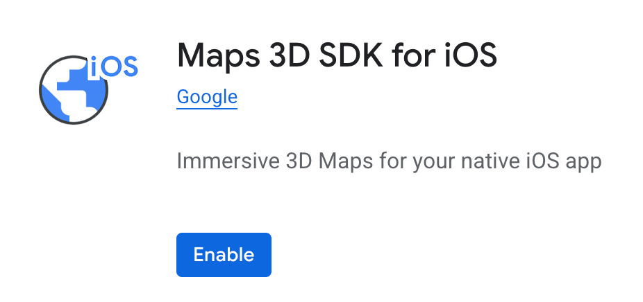 Maps 3D SDK in der Google Console aktivieren