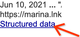 खोज के नतीजों में स्ट्रक्चर्ड डेटा बटन का स्क्रीनशॉट