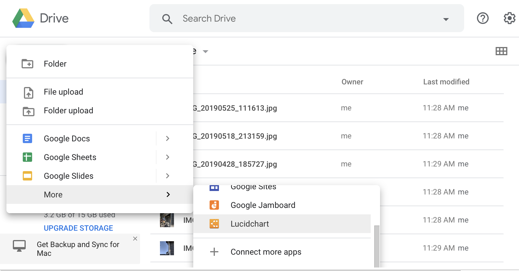 Nuevo botón de la IU de Google Drive.