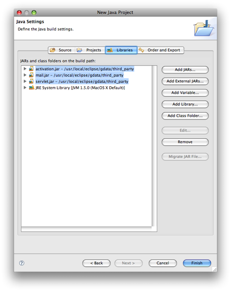 डिपेंडेंसी वाले JAR जोड़ना