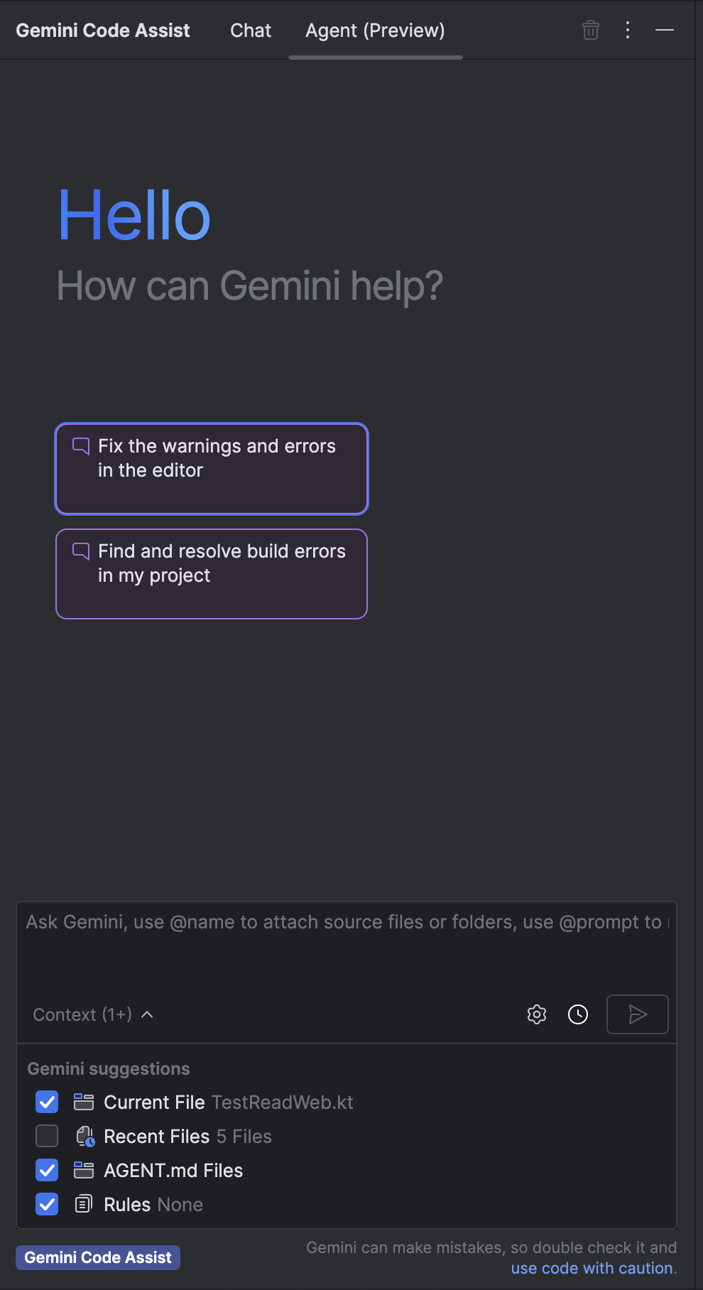 درج سياق وضع الوكيل