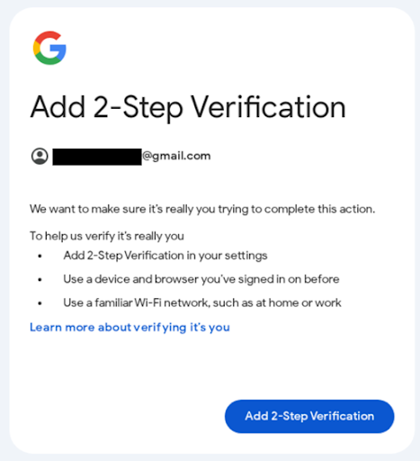 מסך אימות דו-שלבי (2SV) של OAuth