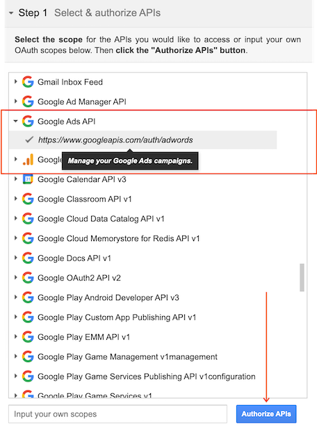 autorizar APIs