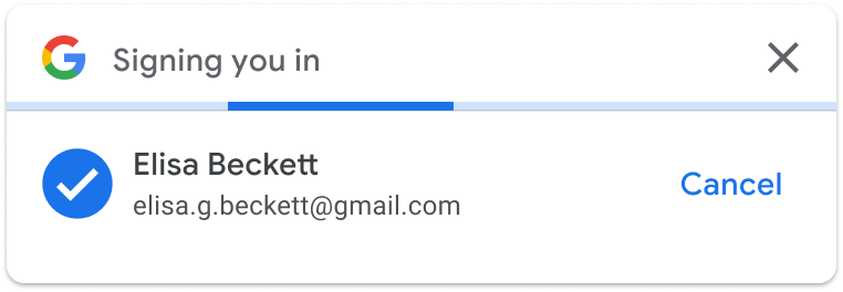 Otomatik oturum açma pop-up'ı örneği.