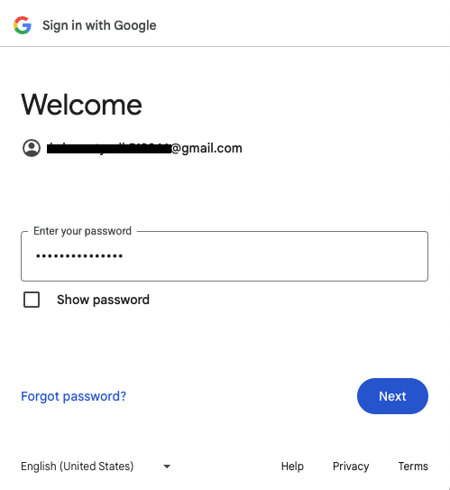 お子様の Google アカウントのパスワード