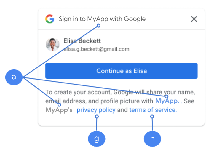 One Tap tarafından gösterilen OAuth izin ayarları