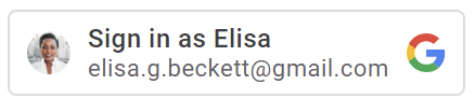 Eine personalisierte Schaltfläche mit dem Namen eines einzelnen Google-Kontos.