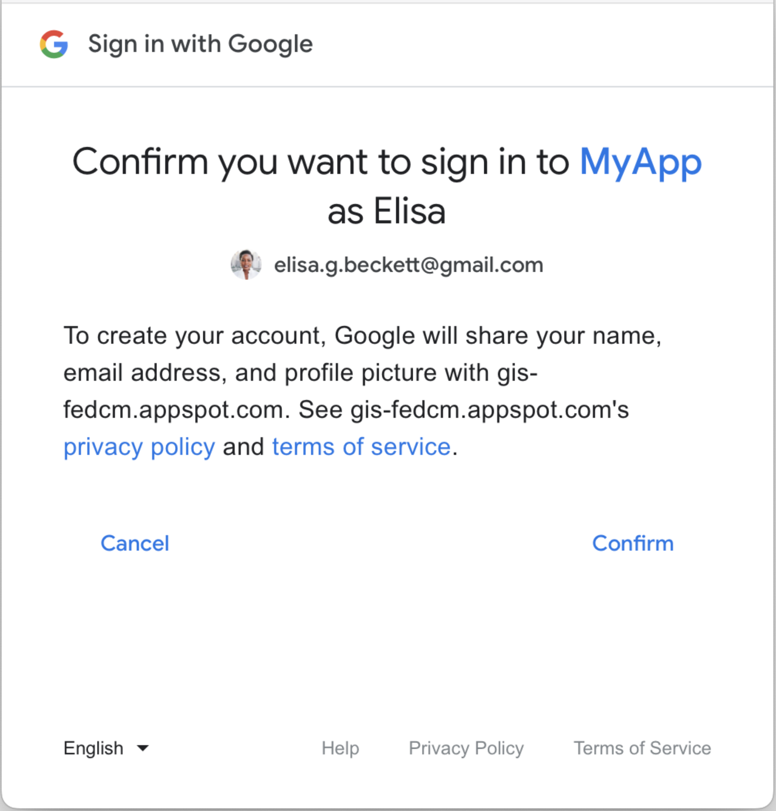 Consentimento e login do botão &quot;Fazer login com o Google&quot;.