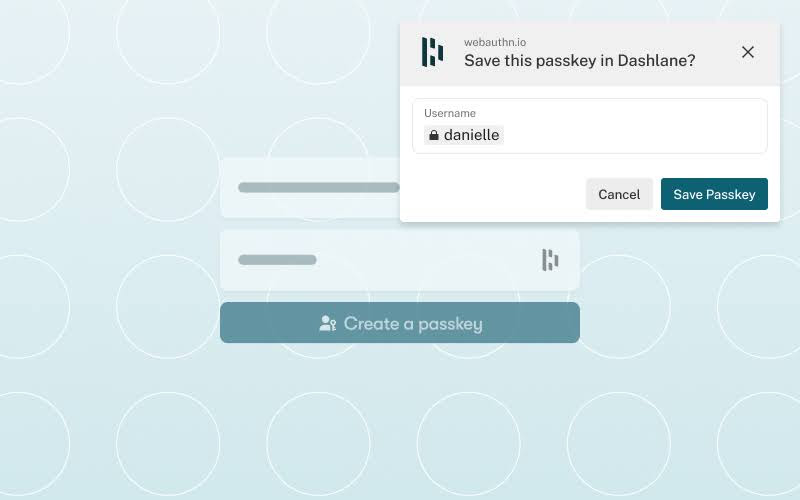 从用户名字段要求在 Dashlane 中保存通行密钥的 Dashlane 提示