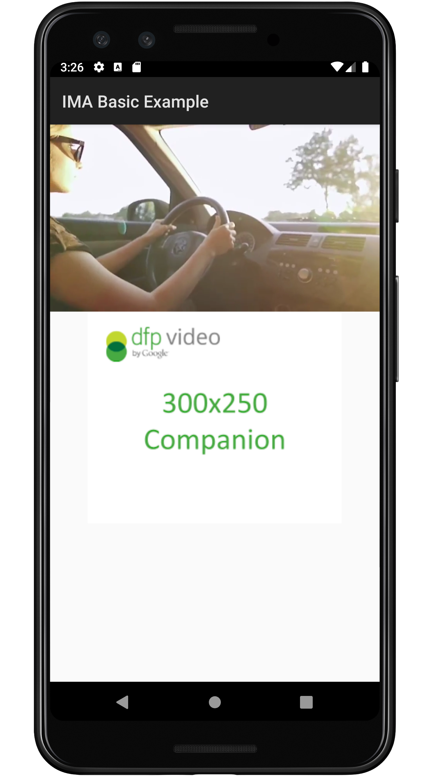 Пример рекламного изображения для Android-приложения IMA.