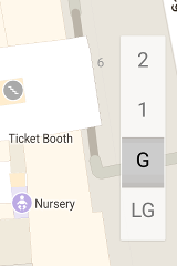 انتخابگر سطح در نزدیکی مرکز سمت راست. Level picker