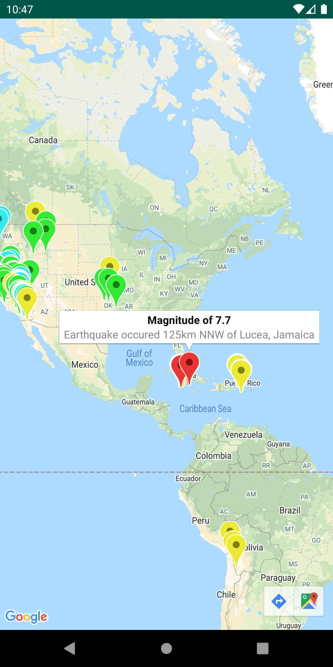 خريطة تحتوي على طبقة GeoJSON