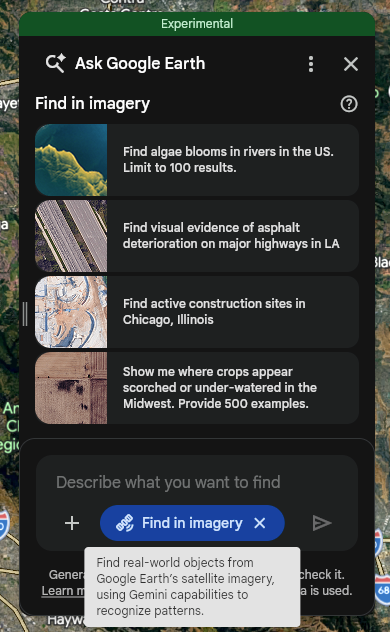 Find in imagery panel