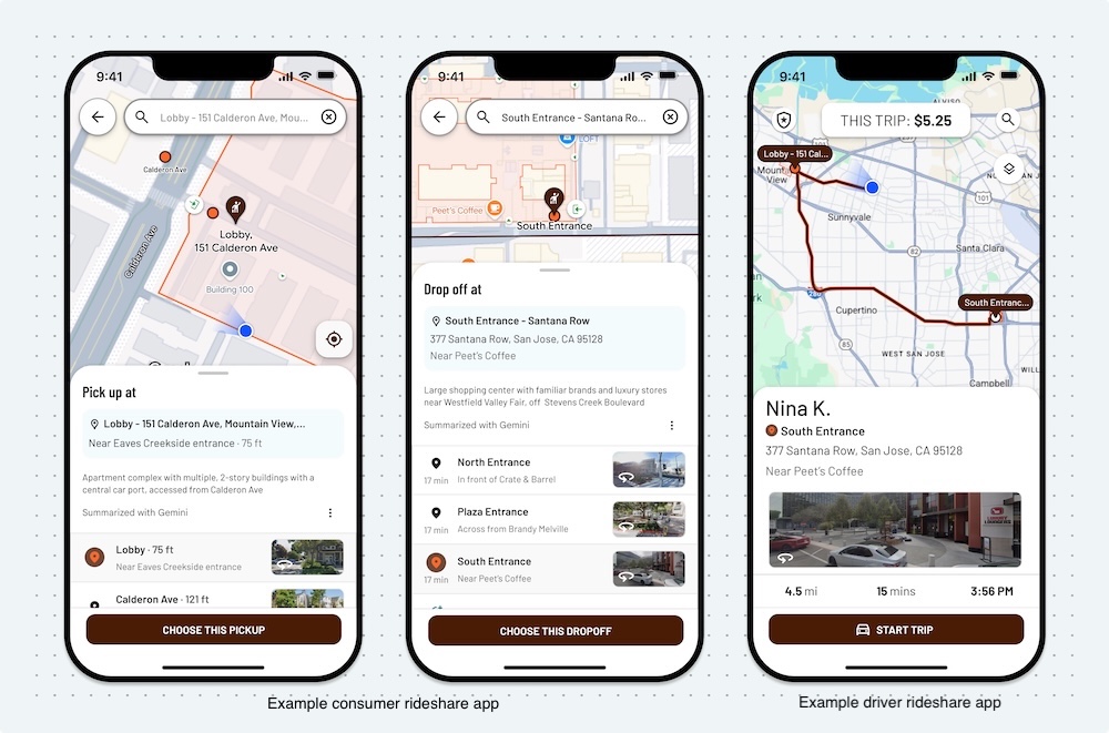 Beispiele für Verbraucher- und Fahrer-Apps