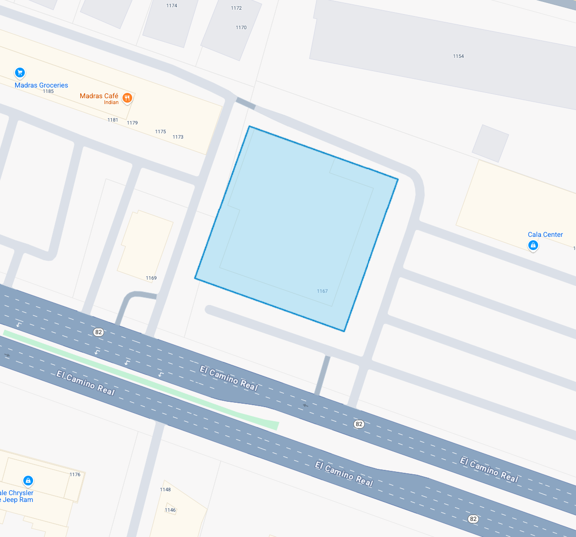 地图上呈现的建筑轮廓