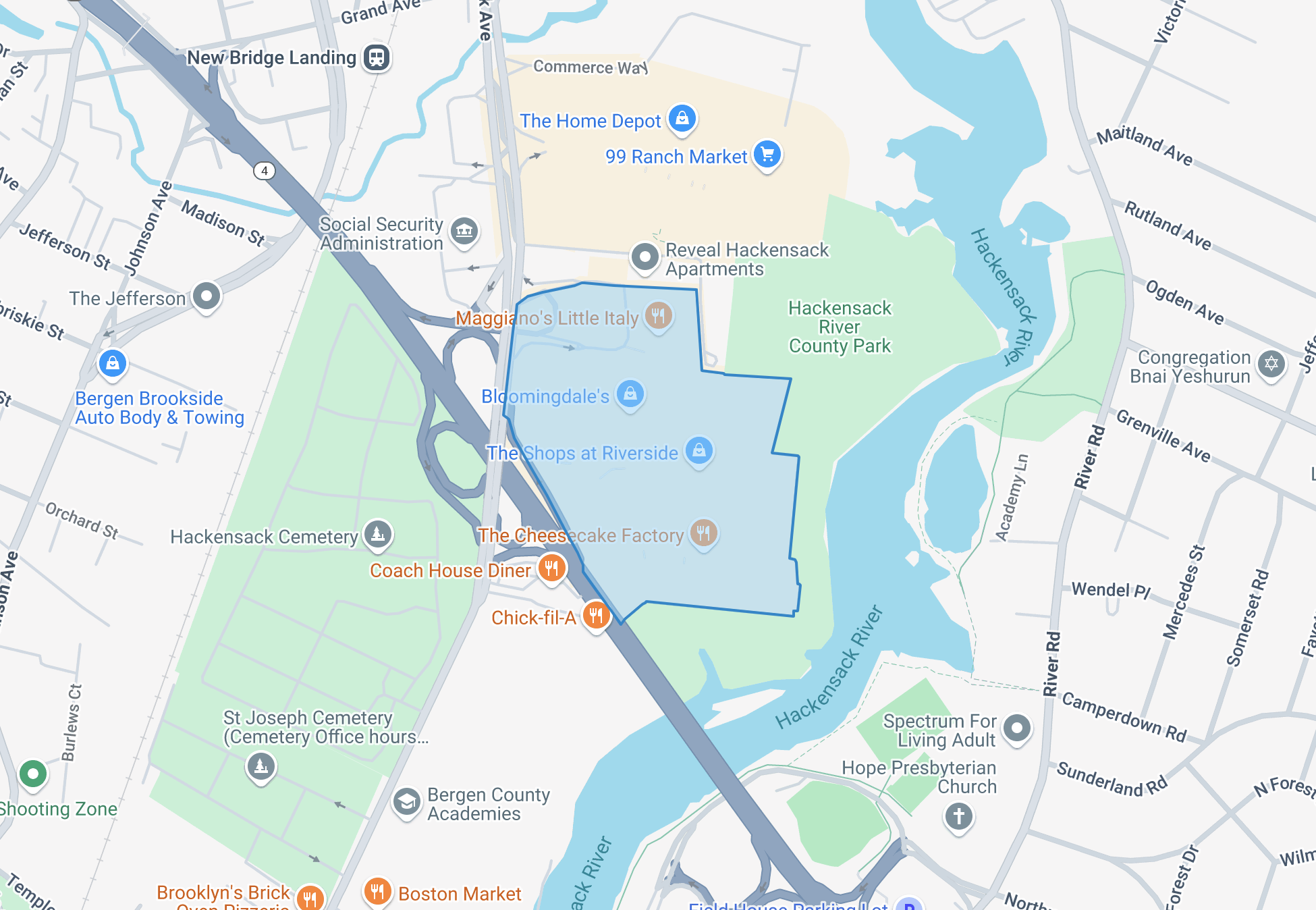 แสดงโครงร่างของพื้นที่บนแผนที่