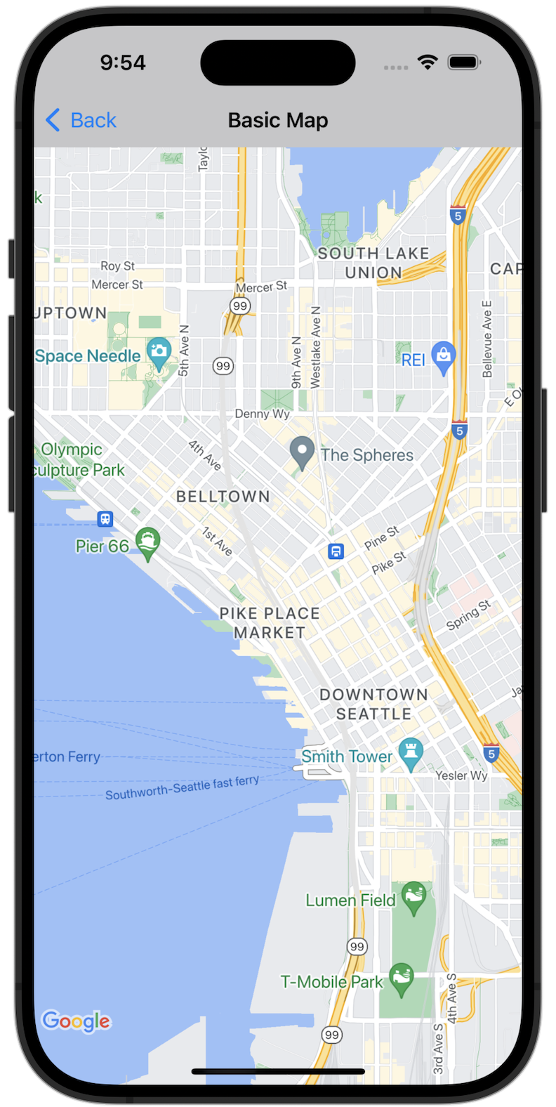 Hình ảnh về việc Hiển thị bản đồ cơ bản.