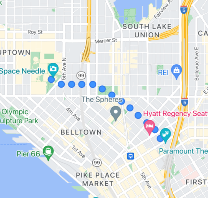 קו מרובה נקודות עם חותמת של ספרייט