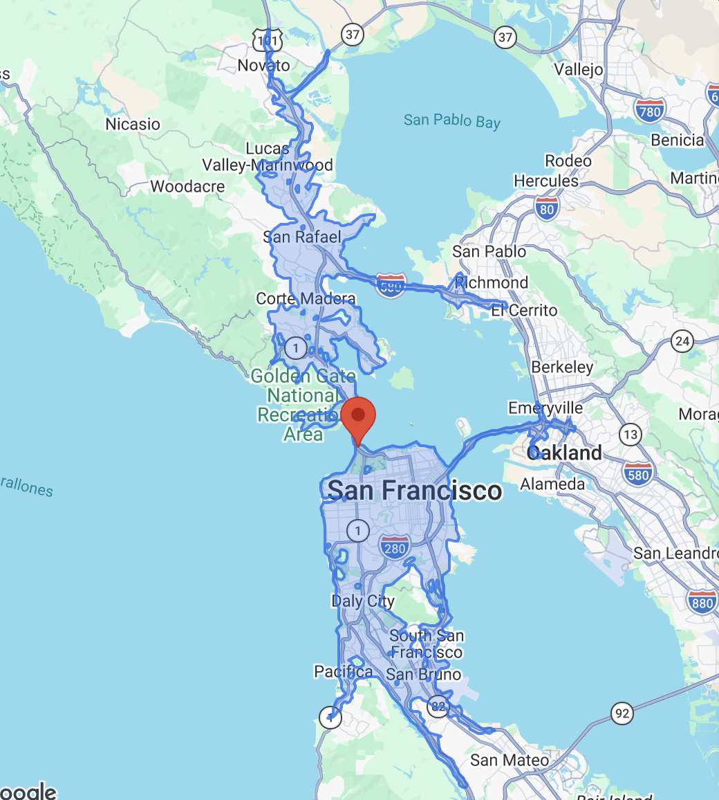 골든 게이트 운전 등시선