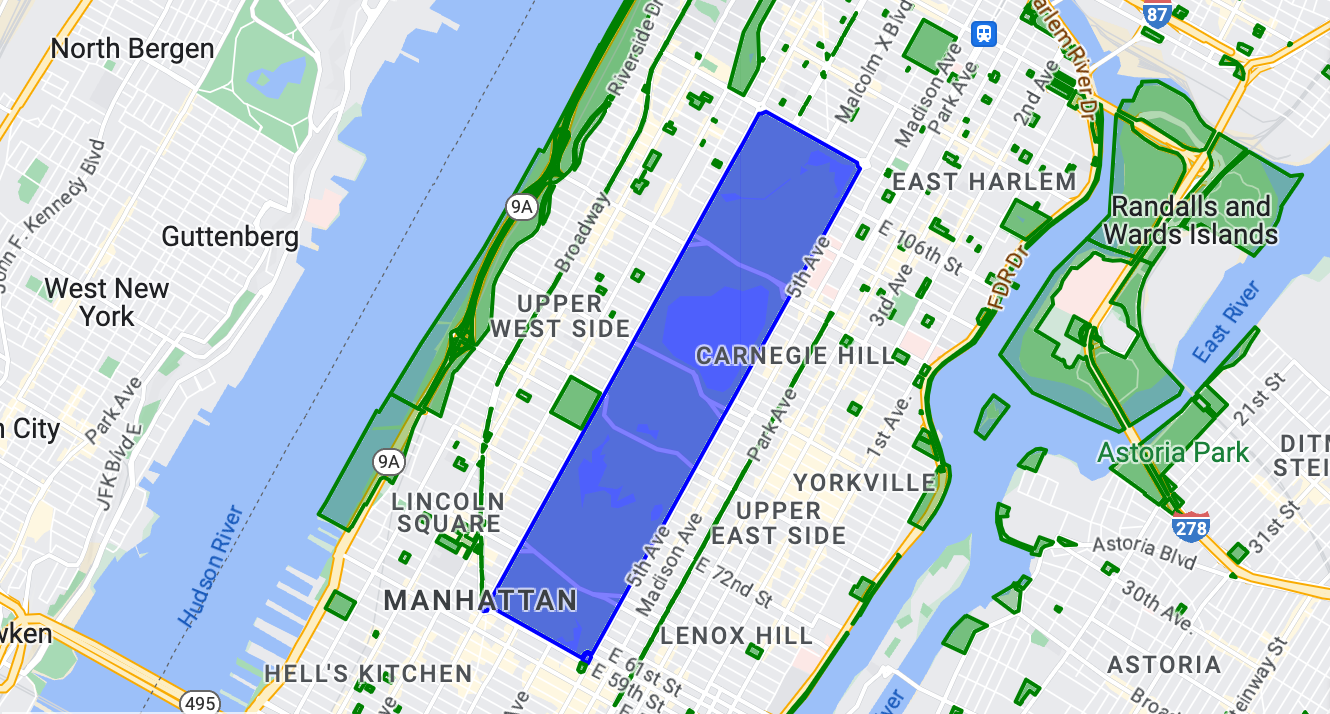 显示点按地图的光标的屏幕截图。