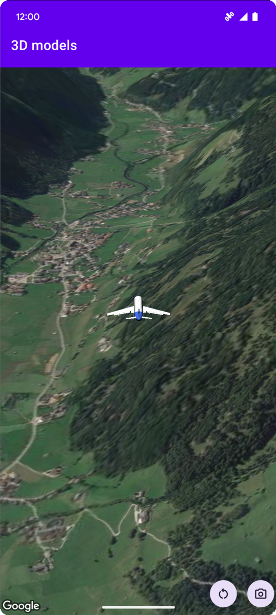 Un modelo 3D en un mapa