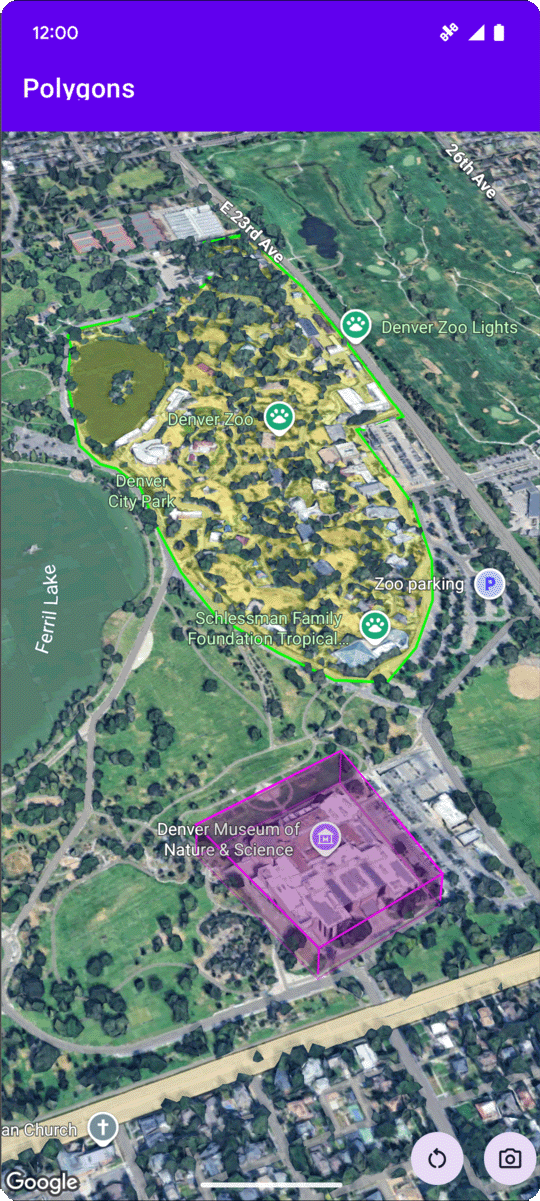 รูปหลายเหลี่ยมบนแผนที่ 3 มิติ