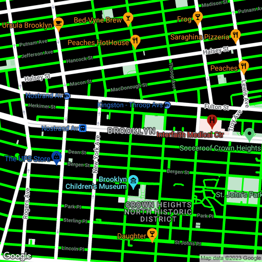 แผนที่บรุกลินที่มีการจัดรูปแบบ