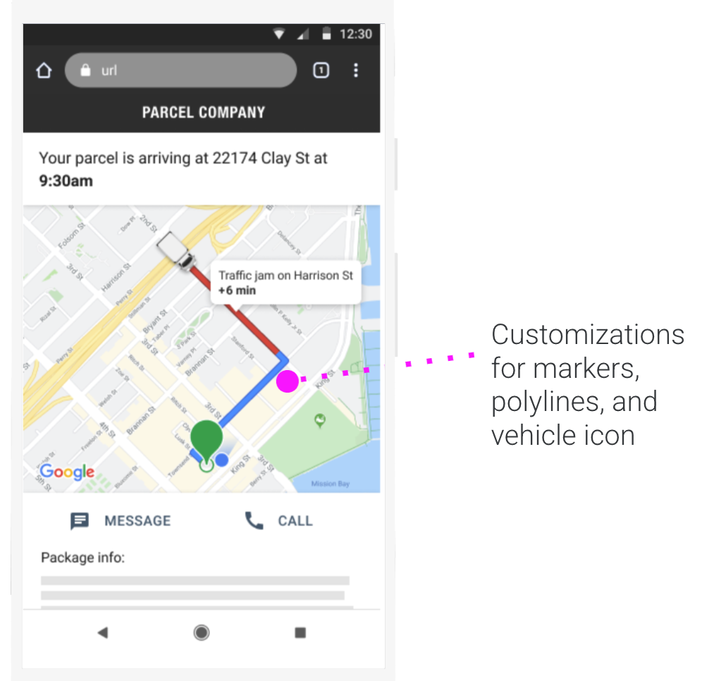 App para consumidores que hace un seguimiento de un viaje