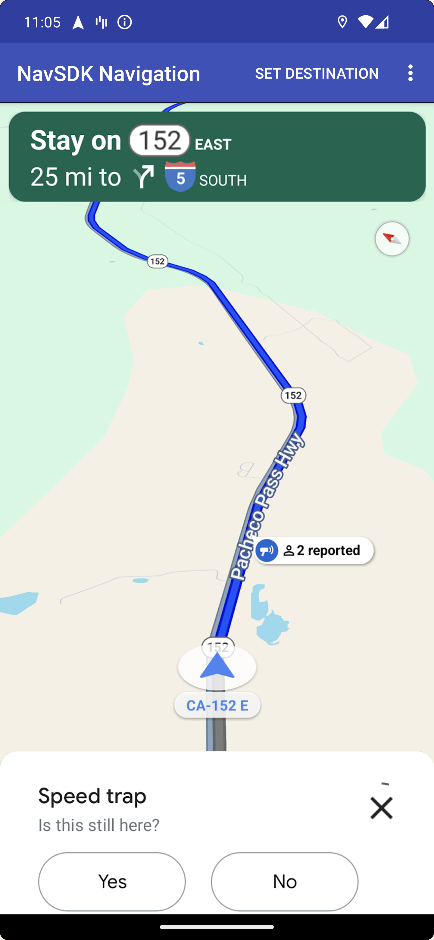 Fiche info de navigation active