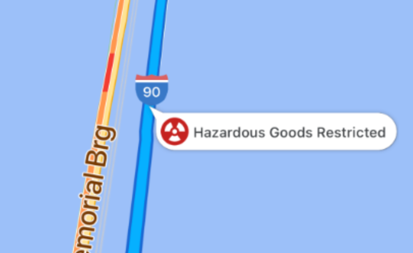 一张显示危险品图标的地图