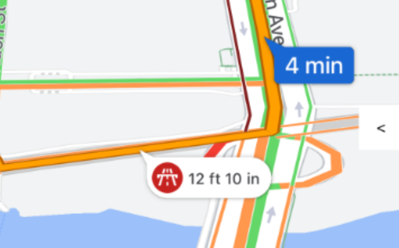 显示违反高度限制的地图