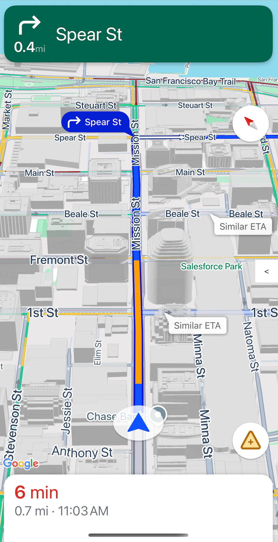 3D building display during navigation