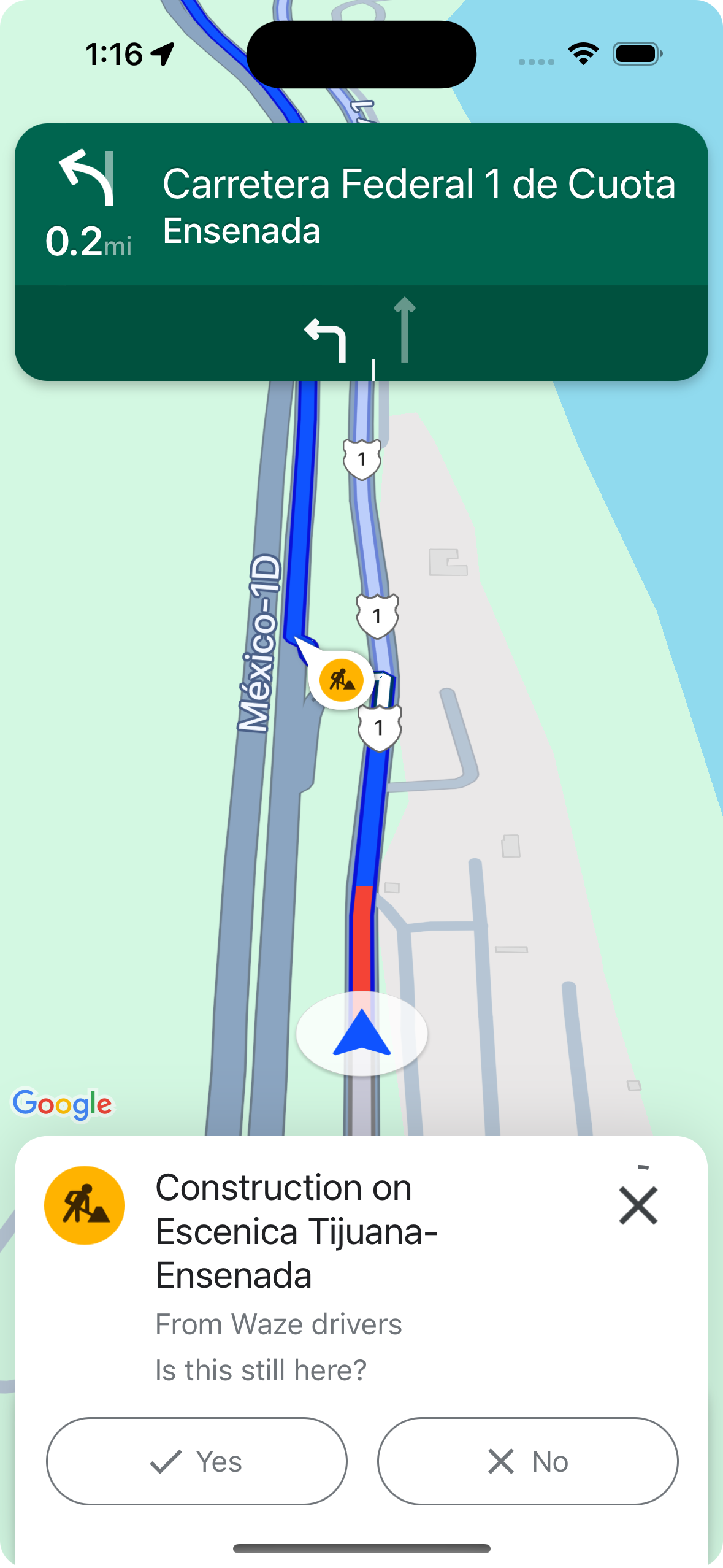 Aktive Navigationsinformationskarte