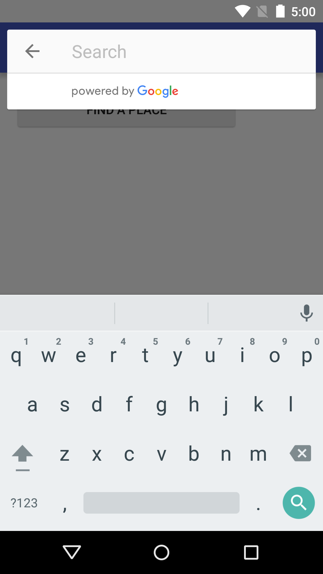 Cuando se muestra en modo de superposición, el widget de autocompletar aparece superpuesto sobre la IU de llamada.